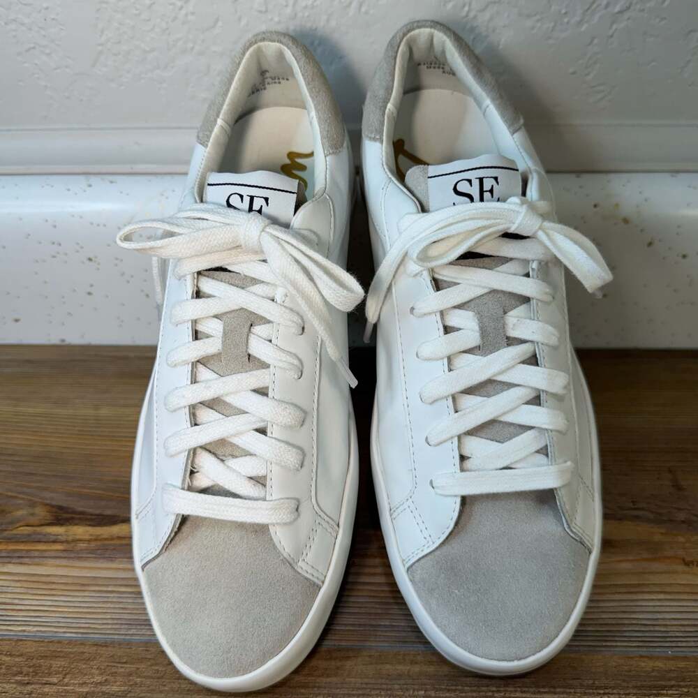 Sam Edelman SE-1980 Women’s White Leather Perforated Star Sneaker Size 7 - Picture 4 of 8